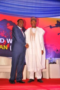  L-R: The President. International Civil Aviation Organisation (ICAO), Dr. Olumuyiwa Bernard Aliyu and the Hon. Minister of State for Aviation, Sen. Hadi Sirika.