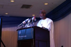 Hon. Minister of State, Aviation, Sen. Hadi Sirika delivering the Keynote Speech at the ongoing International Civil Aviation Organisation (ICAO) Remotely Piloted Aircraft Systems (RPAS) Symposium and Workshop, African and Indian Ocean (RPAS-AFI) in Abuja