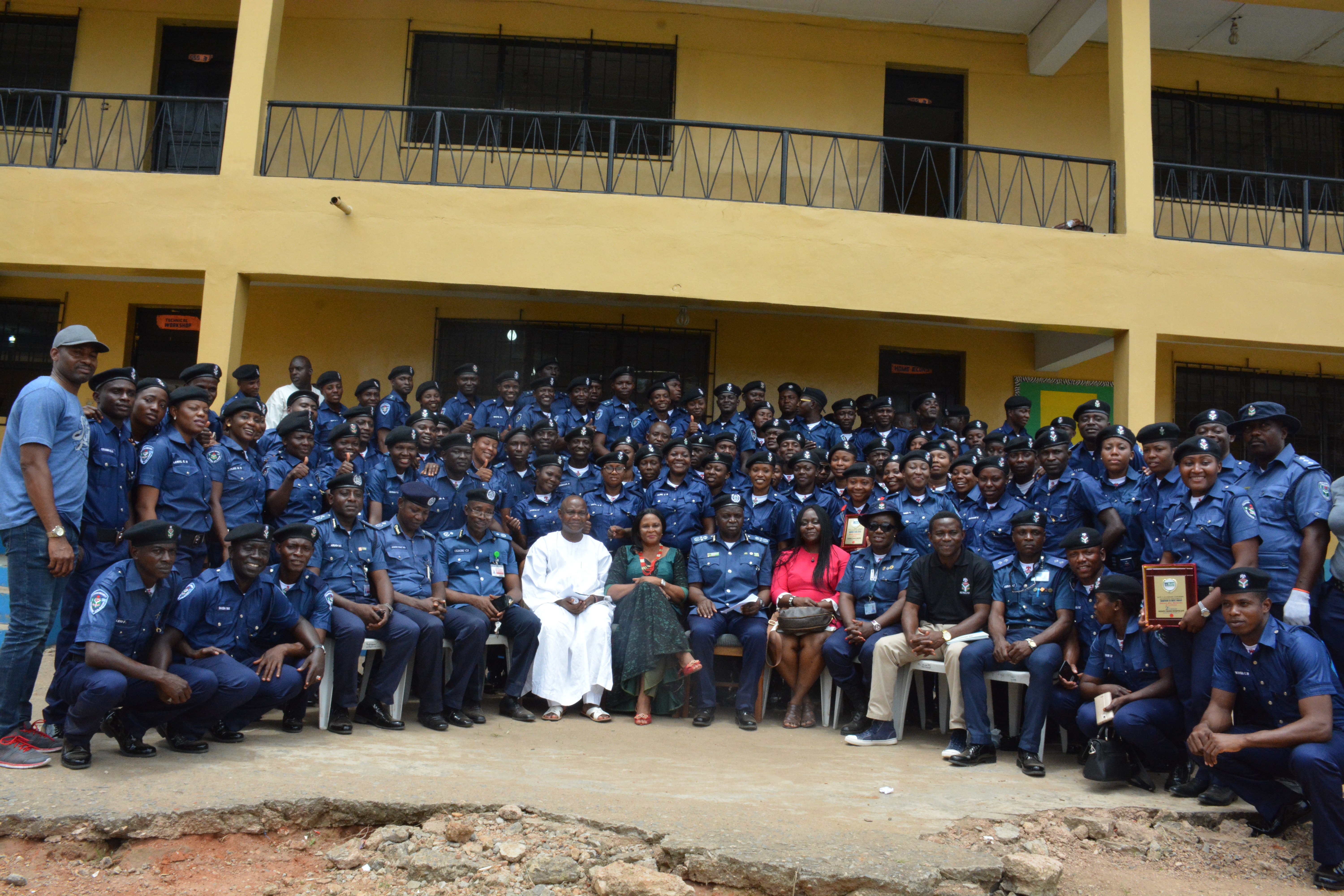 Group photograph of the cadets and officials of AVSEC after the passing out parade