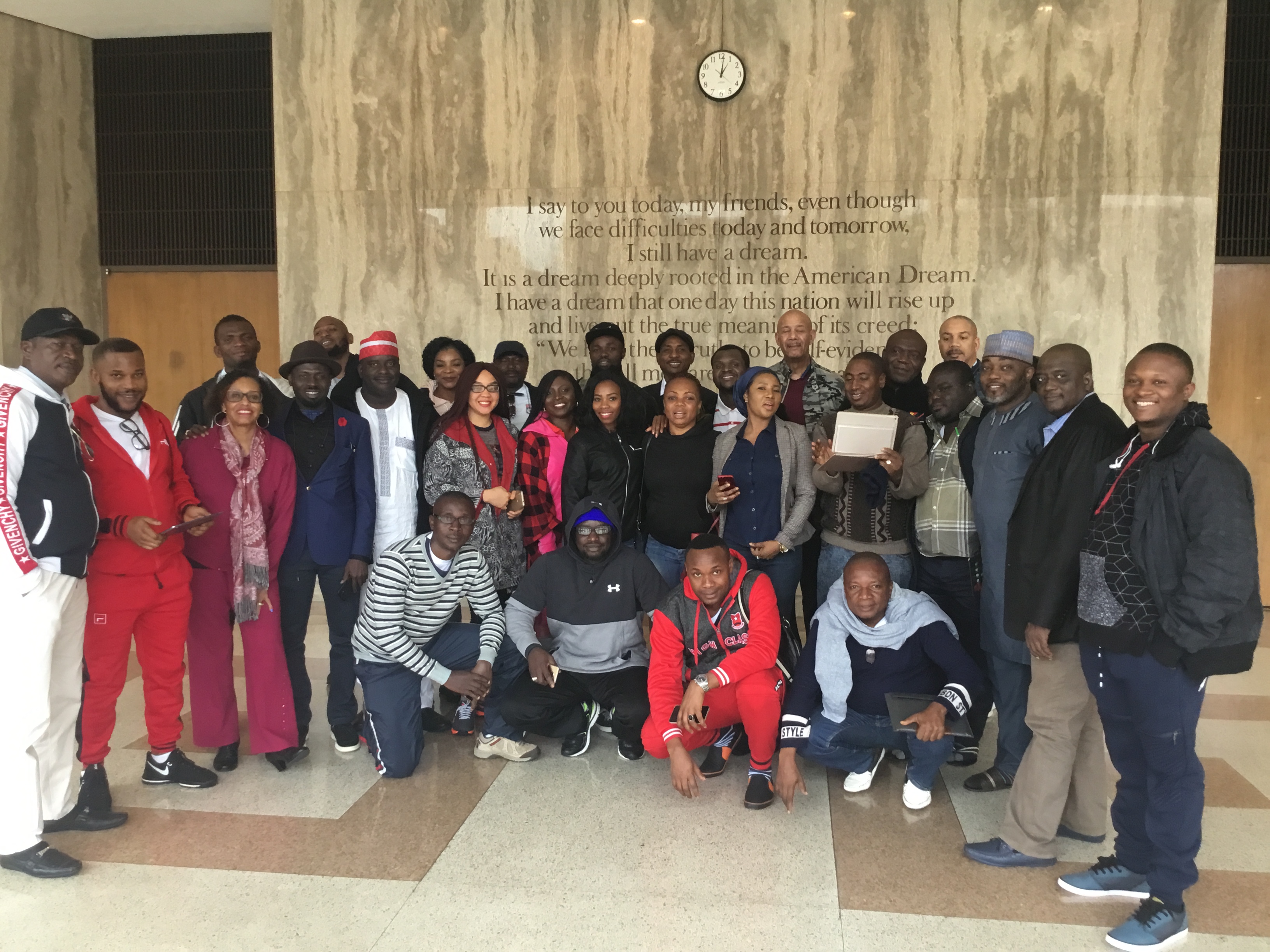 The beneficiaries, their trainers and FEHN executives during the nonviolence training in the US